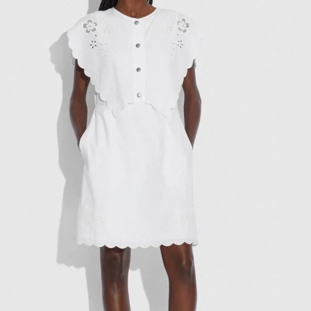 NWT - Coach Short Broderie Anglaise Dress